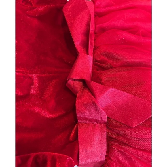NWOT George red velvet and layered tulle formal lined dress in toddler size 4T - Picture 4 of 8